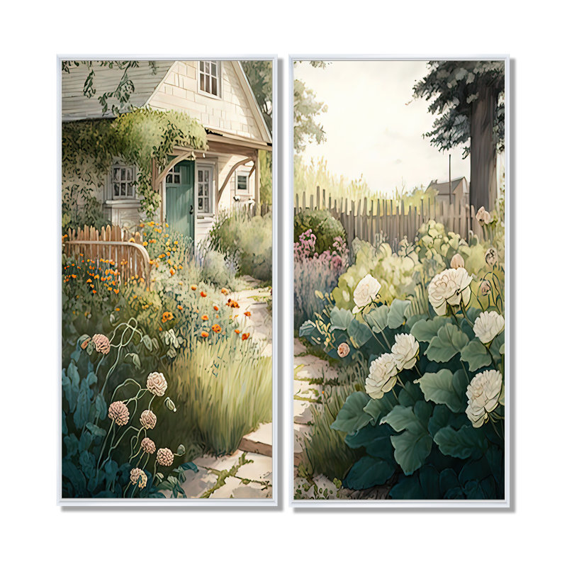 "Fresh Garden At The Country III" - Paysages, ferme, art mural 2 pièces, 32'' H x 32'' W, Wrapped Canvas, Does Not Apply
