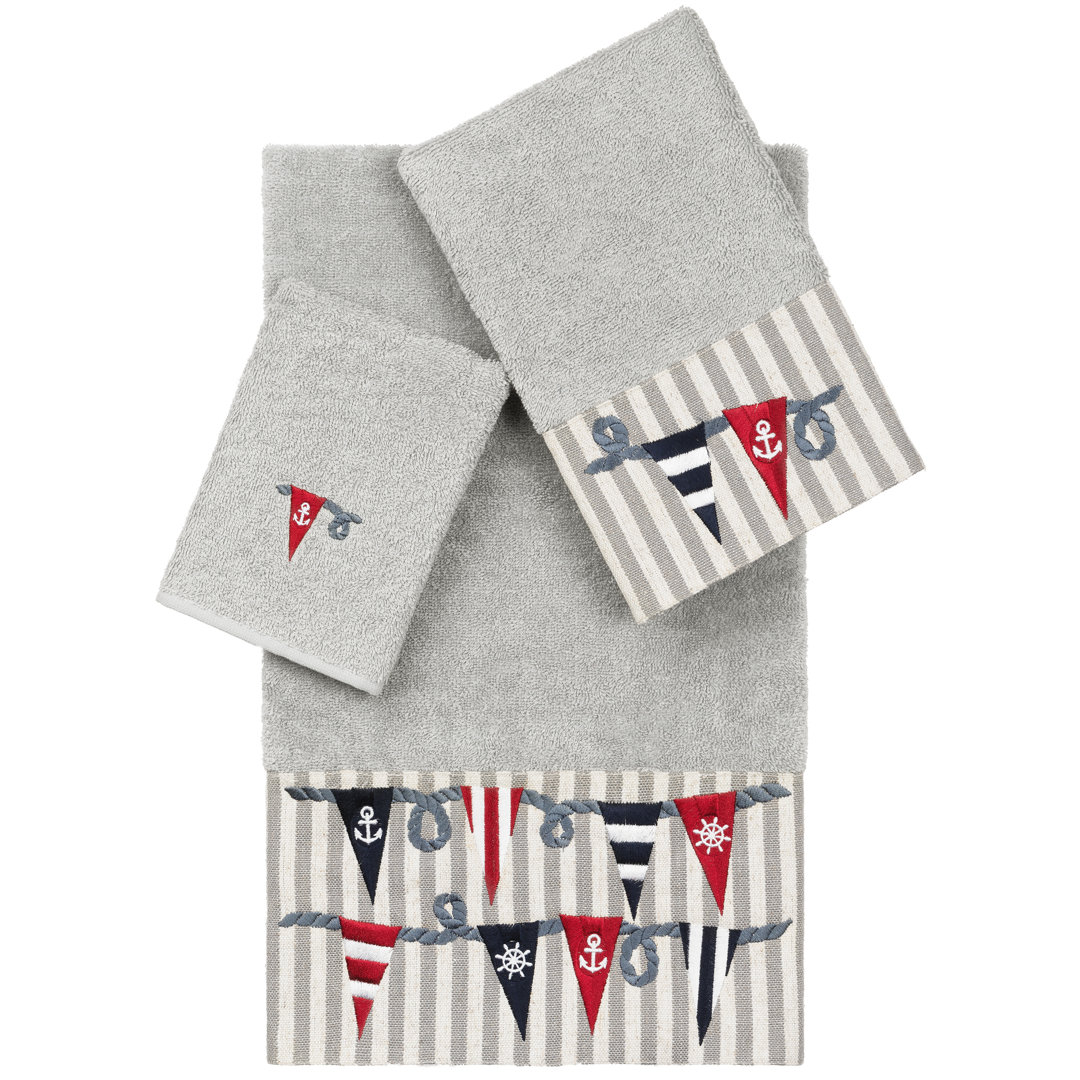 ETHAN 100% Turkish Cotton Ethan 3 Piece Embellished Towel Set Linum Home Textiles 