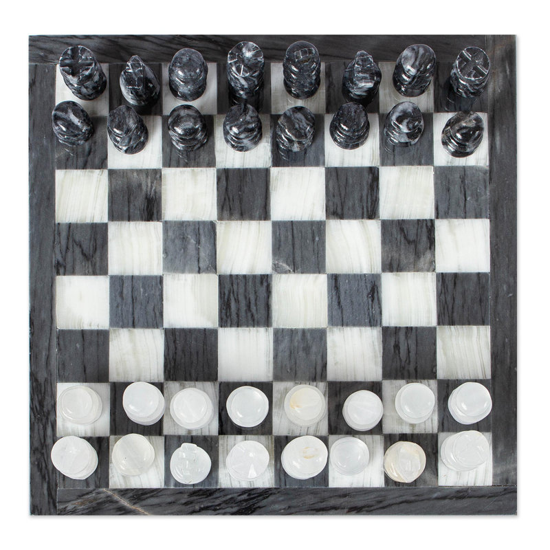 Egil Ivy Bronx 2 Player Marble Chess, Checkers, And Backgammon Set