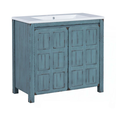 Organisateur de meuble-lavabo 36 po avec lavabo, ensemble d'armoire combiné, armoire de rangement pour salle de bain