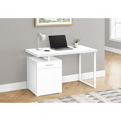 Computer Desk, Home Office, Laptop, Left, Right Set-up, Storage Drawers, 48"L, Work, Metal by Latitude Run