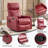 Faux Leather Heat Massage Manual Recliner Chair With Rocker And Swivel For Living Room-921220055