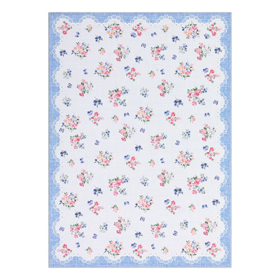 Tapis lavable antidérapant à motif floral pour tapis de salon pliable