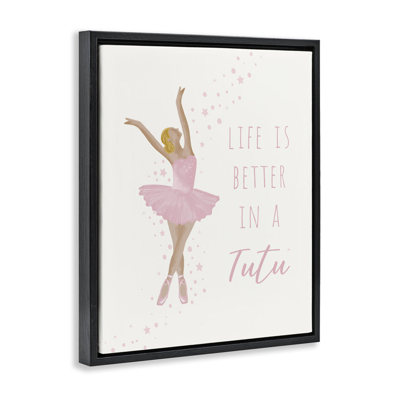 Cadre flottant Life Is Better In Tutu, design par Chen Alyesh, H 21 po x l 17 po, Cadre flottant noir de jais