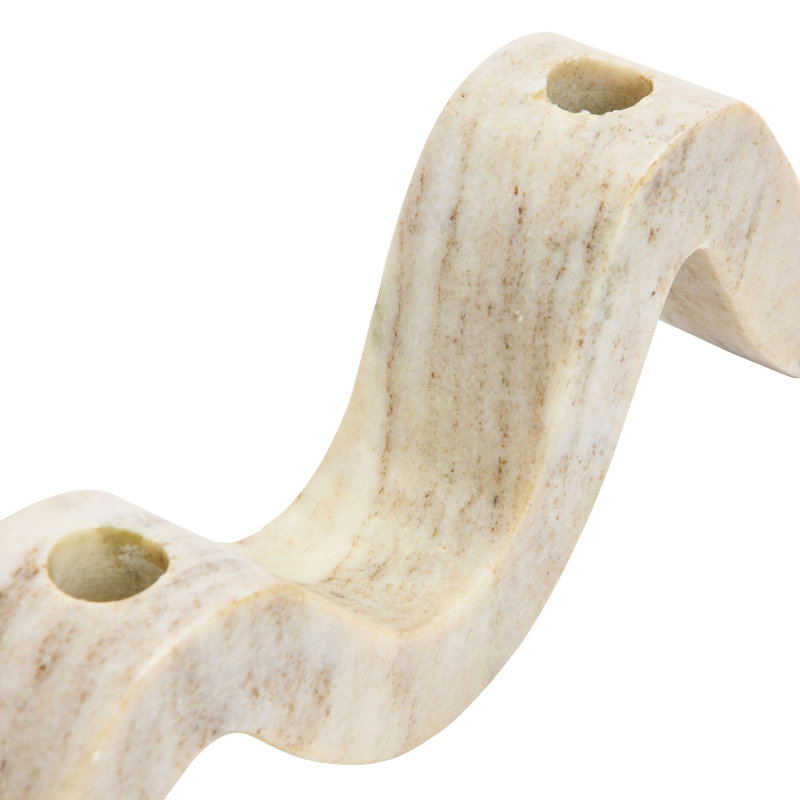 Porte-bougie Marble Wave, Beige