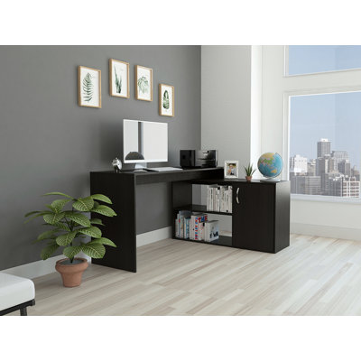 Bureau d'écriture en L à 2 tablettes