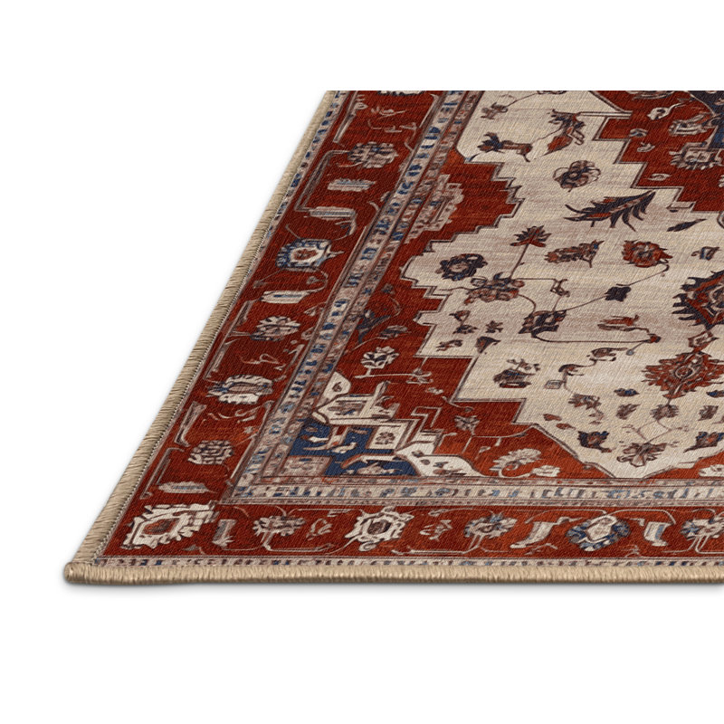 Machine Washable Persian Brown Area Rug, Rectangle 2' x 3'