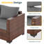 Ensemble de conversation en osier avec coffre de rangement et repose-pieds-93831201