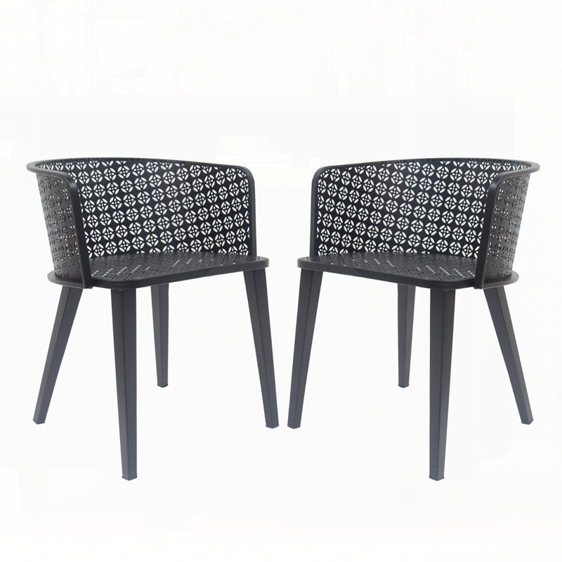 Outdoor Dining Chair(Set Of 2), Black