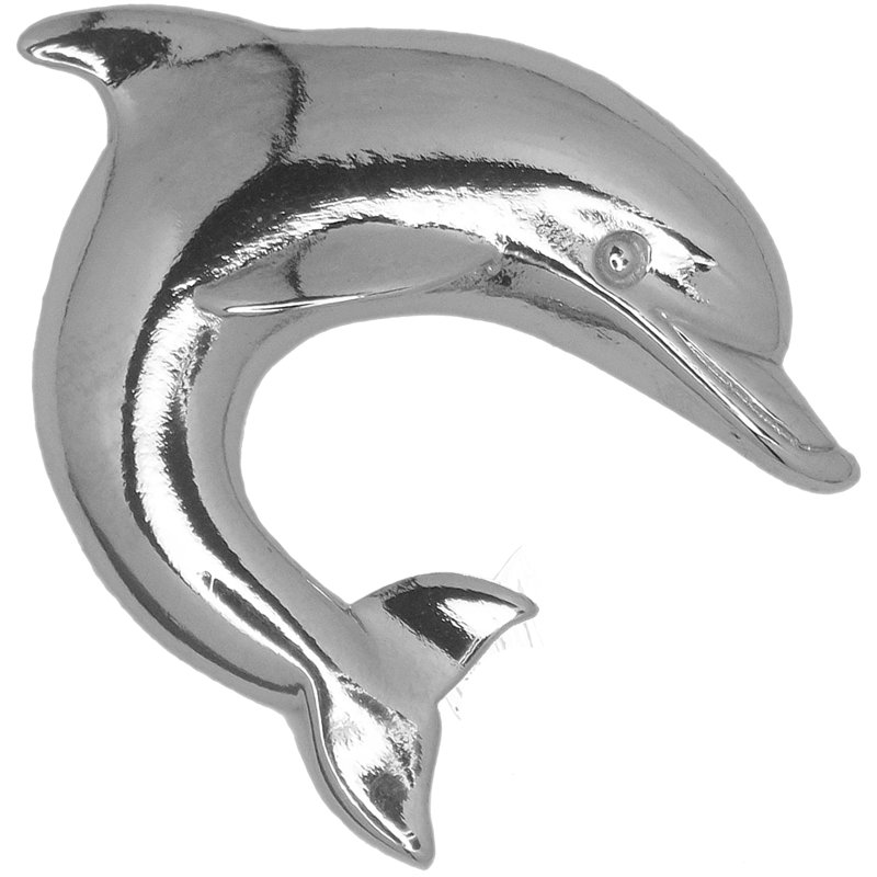 1.9" Dolphin Right Facing Small Knob, Brushed Nickel, 2.5" L x 1.9" W