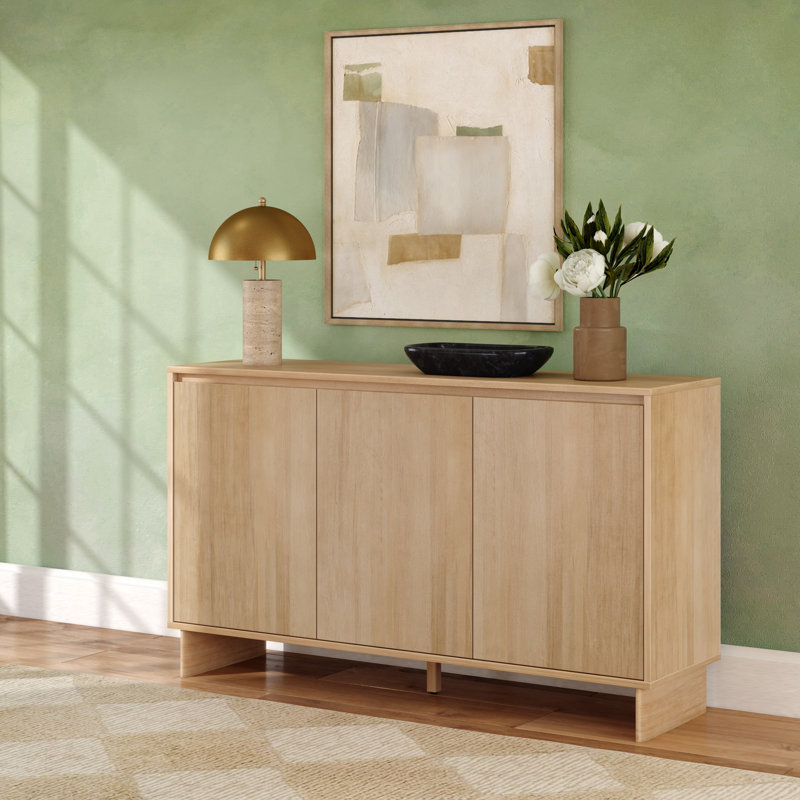Modern 59" 3-Door Sideboard/TV Stand, Blonde