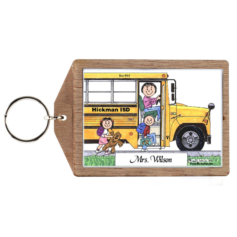 Chauffeur d'autobus scolaire personnalisé - Porte-clés féminin