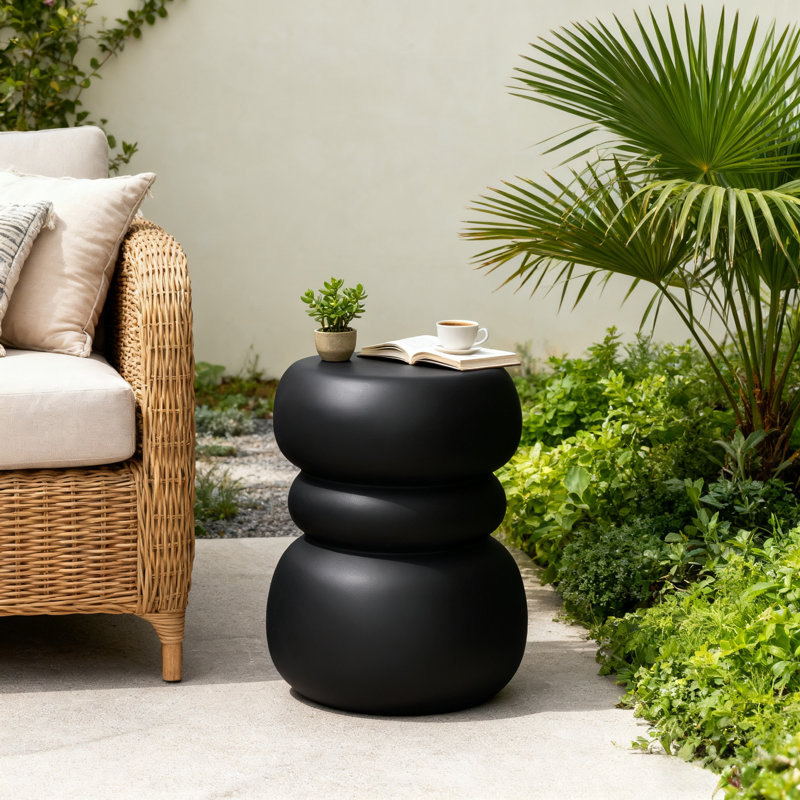 33x47cm Side Table Organic Magnesium Sofa Table, Black