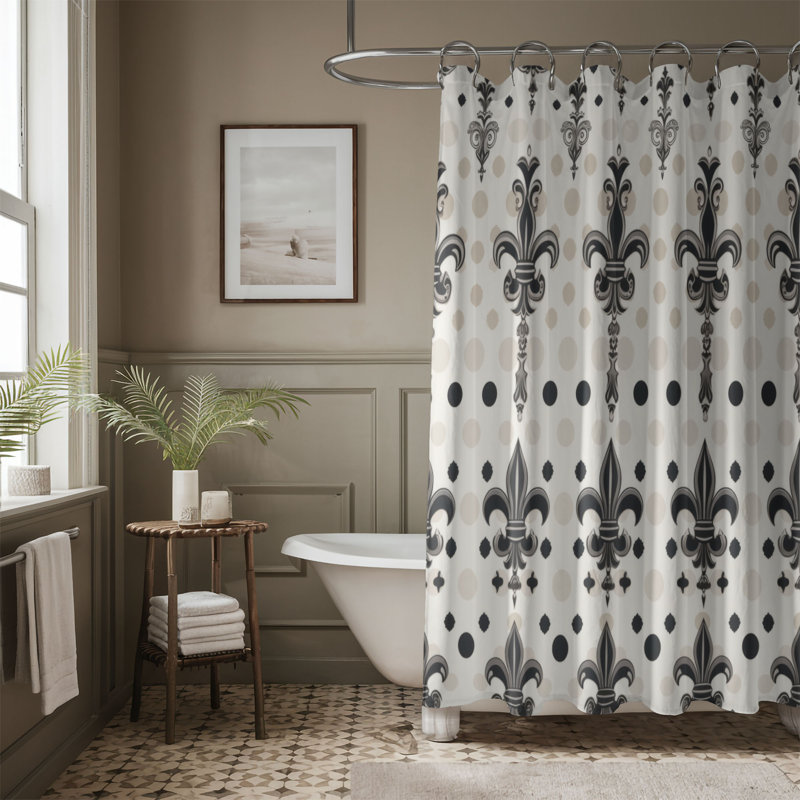 Royal Damask - Rideau de douche Premium, H 74 po x l 71 po