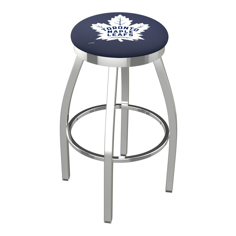 NHL Swivel Extra Tall Stool, Toronto Maple Leafs, Chrome, "Counter Stool (25" Seat Height)"