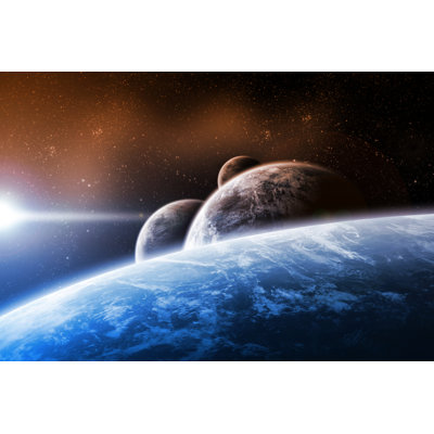 Planet Landscape by Sdecoret - Wrapped Canvas Print