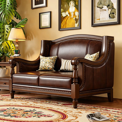 American-style luxury leather sofa