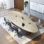Table de conférence moderne en ardoise, table de conférence double en bois massif-987035314
