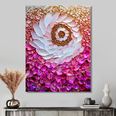 Luminous spirale de glamour mauve I - décoration murale abstraite spirales en métal, impression moderne sur métal