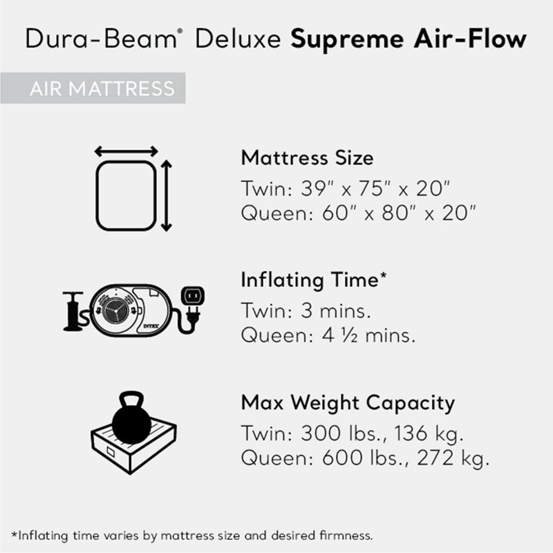 Supreme Queen Raised Air Mattress with Built-in Pump