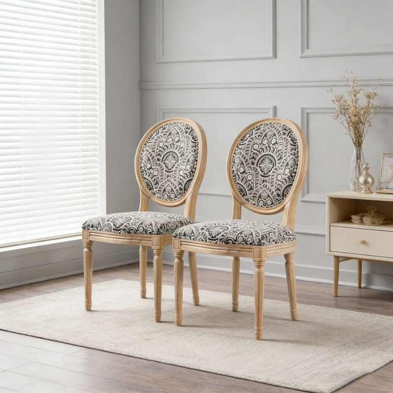 Ensemble de chaises de salle à manger, Noir blanc
