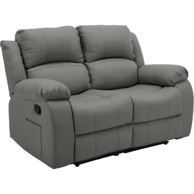 Altizer Faux Leather Reclining Loveseat,modern And Super Soft Manual Reclining Loveseat Sofa-gray