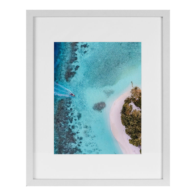 Cadre photo simple en bois doré, 16" x 20", Blanc, 2