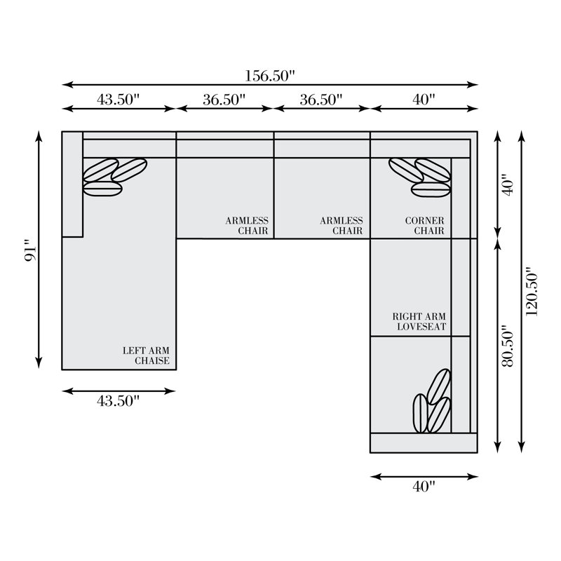 Sectional, Cream Polyester