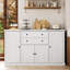Buffet 58 po avec 4 portes de grange et 2 tiroirs, buffet rustique pour la cuisine, la salle à manger et le salon-1634602344
