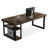 Taupe Brown Rectangular Solid Wood Executive Desk-308797406-308797400