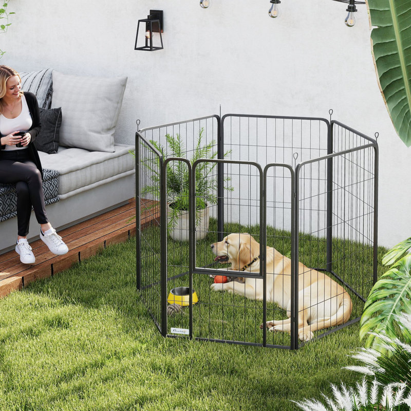 Steel Exercise Pen, 100" H x 136" W x 68" D