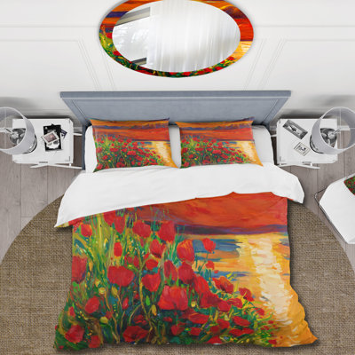 Orange Microfiber Duvet Cover Set