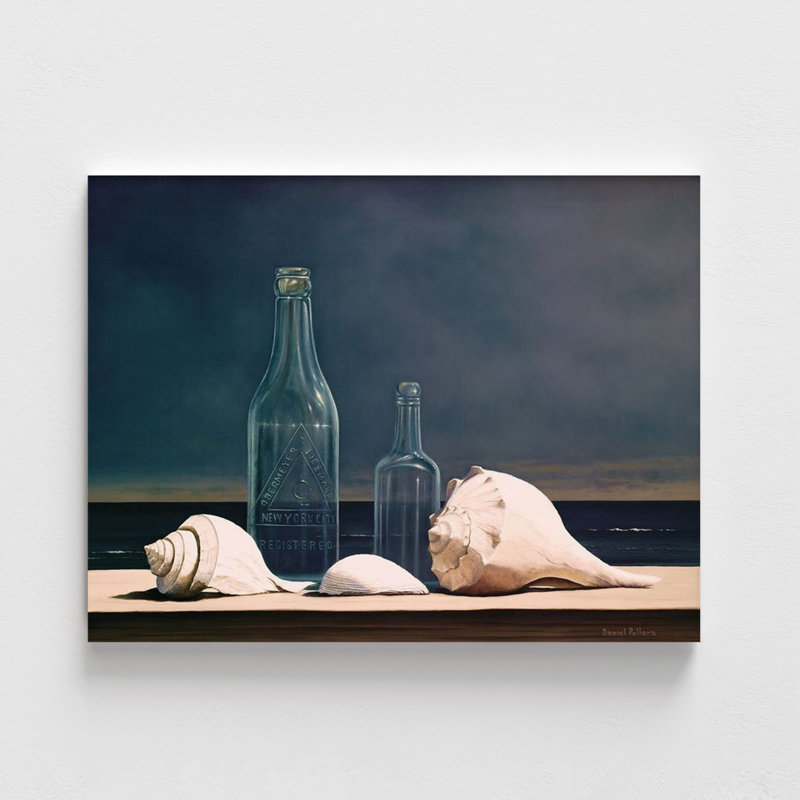 Nautical Theme Office Decor, Seashells Beach Hostel Room Wall Art Print, Seaglass Poster Print, Sea Oil Painting Living Room Decor Print 6923 og
