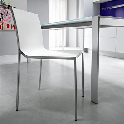 Nigel Armless Stacking Chair, Aluminium Stained