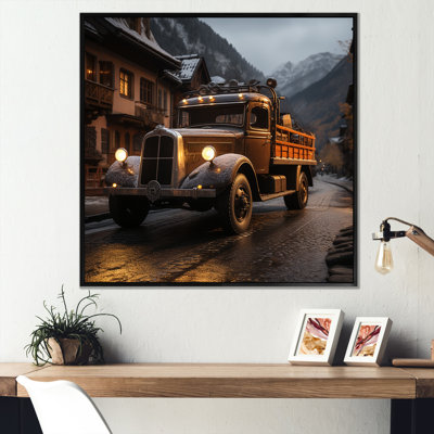 Camion de livraison classique, photo sur toile