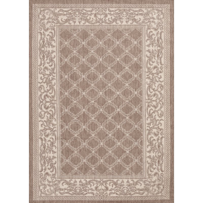 Tapis oriental intérieur / extérieur cacao / naturel Dauphine