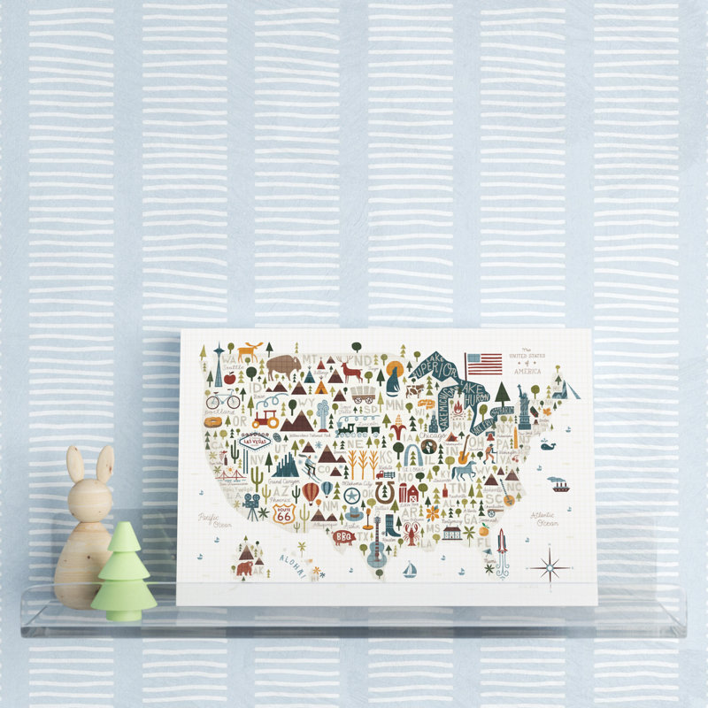 " Illustrated USA Warm " by Michael Mullan, 8" H x 12" W