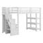 Lit mezzanine avec tablettes, escalier de rangement, petite armoire et lumière DEL blanche-811687197