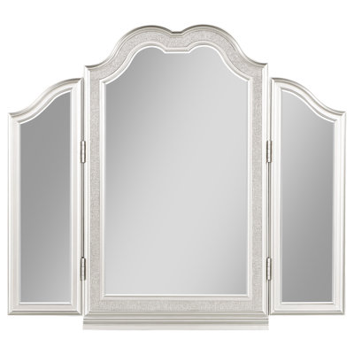 Exceptional Quality -  Tri-Fold Vanity Mirror Silver Oak