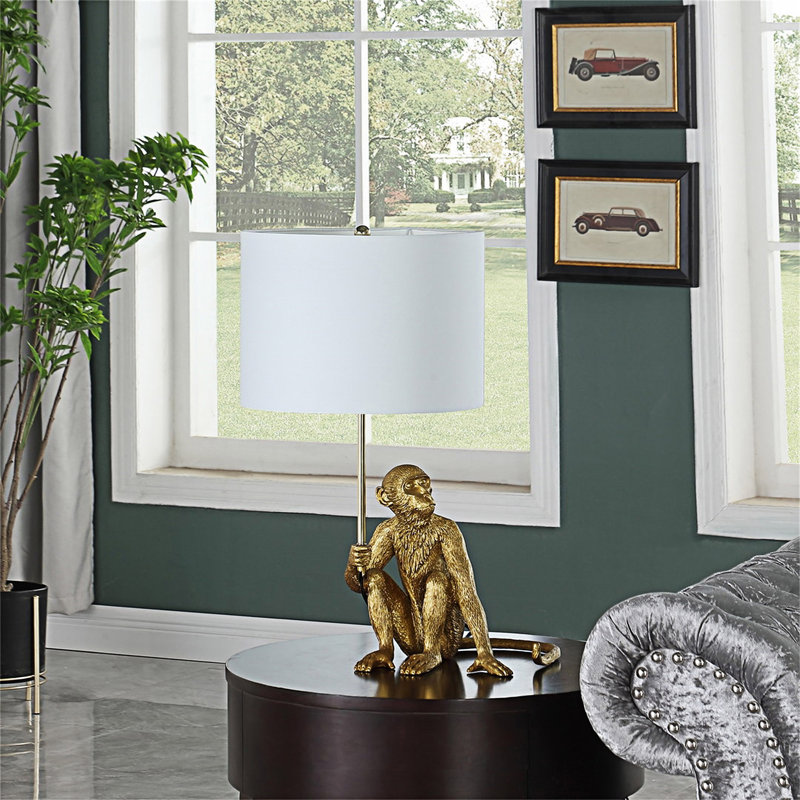 Captivating Gold Polyresin Monkey Lamp Artistry For Chic Interiors