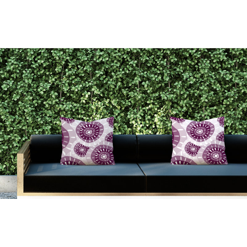 Coussin décoratif intérieur / extérieur, L 17 po x H 17 po, Mauve