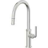 Descanso Kitchen Pull-Down Faucet with Button Sprayer - High Arc Spout