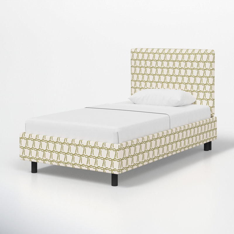 Lit plateforme Sawyer, Simple, Nœuds délicats de couleur sauge