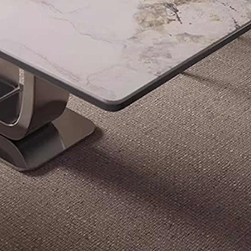 Table et chaise haut de gamme rectangulaire légère de luxe, Blanc / gris, H 29,5 po x L 70,8 po x l 33,4 po
