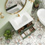 Ensemble de meuble-lavabo mural simple flottant vert avec lavabo 36 po entièrement assemblé-130462671