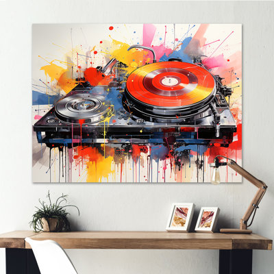 Pop Art Dj Turntables III - Art mural sur platines