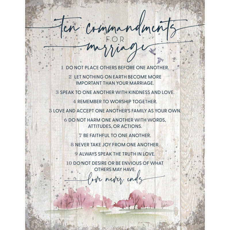 " Ten Commandments For Marriage "
