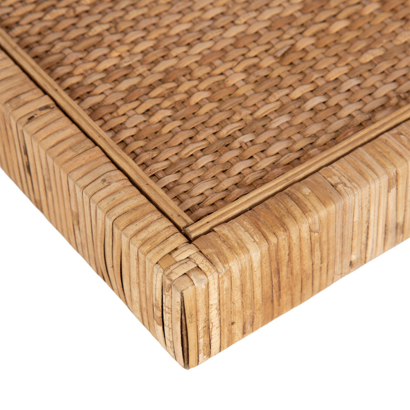 Natural Rattan Floating Shelves Set for Coastal Decor