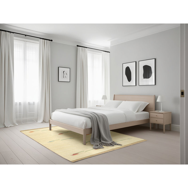 Surface beige contemporaine tapis, Rectangle 5 pi x 7 pi