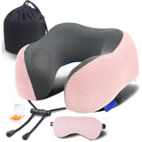 Neck Pillow For Travelling, Upgraded Travel Neck Pillow For Airplane  Pure Memory Foam Travel Pillow For Flight Headrest Sleep, Portable Plane Accessories
